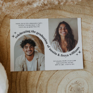 Double Arch Photo Joint Graduation Invitation