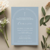 Double arch simple cross blue christening baptism