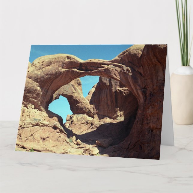 Double Arch Utah Desert Landscape Photo Card (Front)