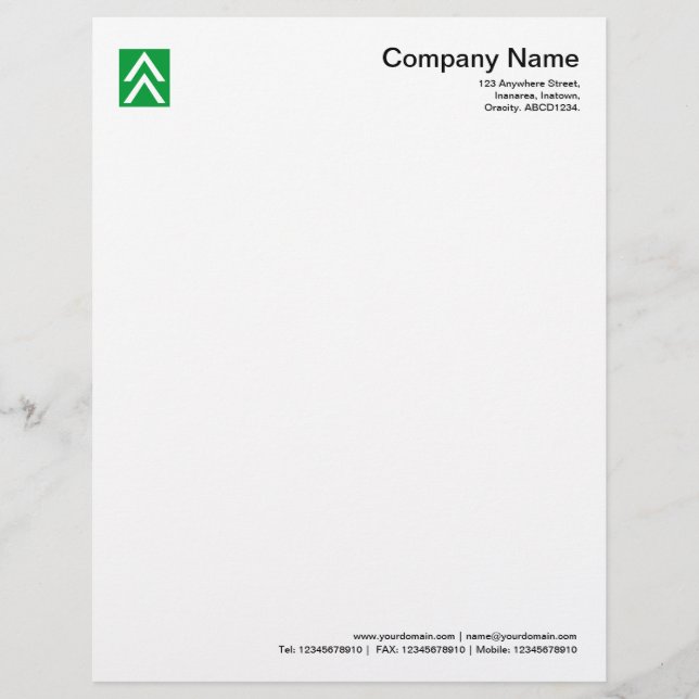 Double Arrow - Grass Green Letterhead Design (Front)