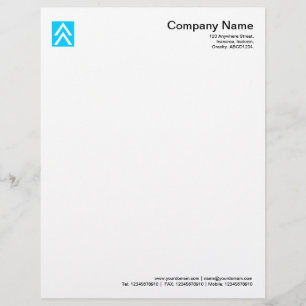 Double Arrow - Sky Blue Personalized Letterhead