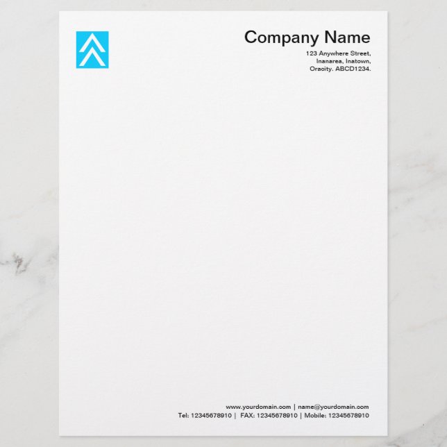 Double Arrow - Sky Blue Personalized Letterhead (Front)
