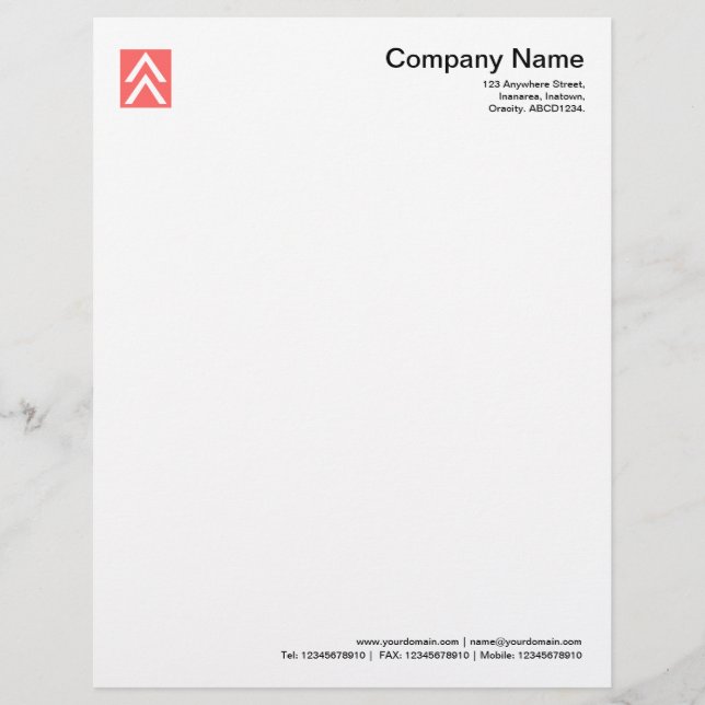 Double Arrow - Tropical Pink Customized Letterhead (Front)