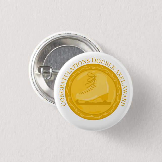 DOUBLE AXEL AWARD Ice Skating Special Achievement 3 Cm Round Badge (Front & Back)