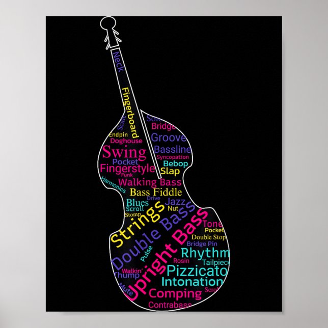 Double B Upright B Jazz Bist Musician Gift  Poster (Front)