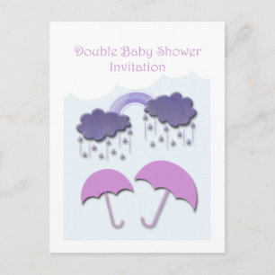Double Baby Shower Invitation Cards