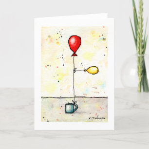 Double Balloon Watercolor Greeting Card