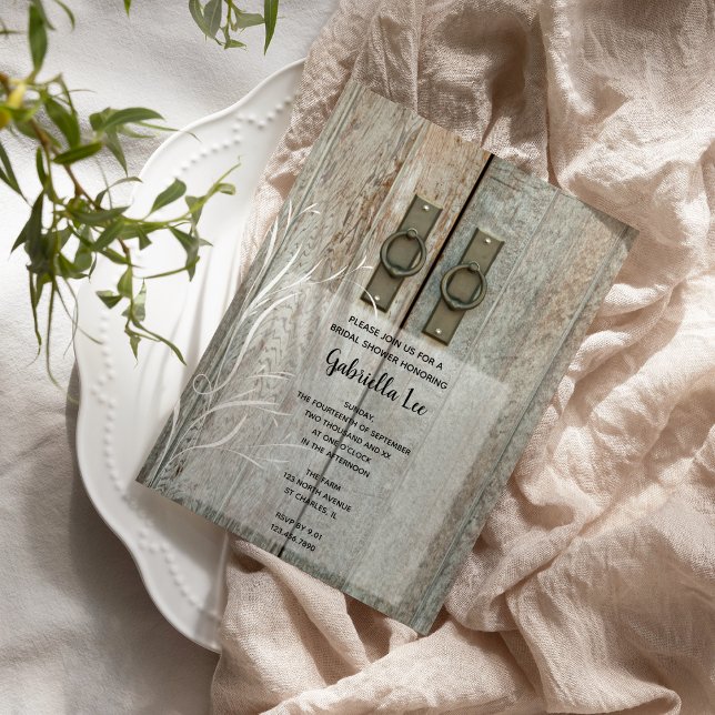 Double Barn Doors Country Bridal Shower Invitation (Creator Uploaded)