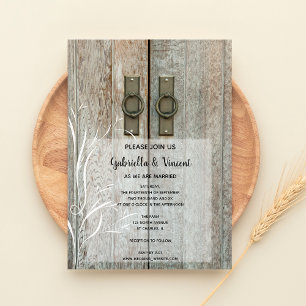 Double Barn Doors Country Farm Wedding Invitation