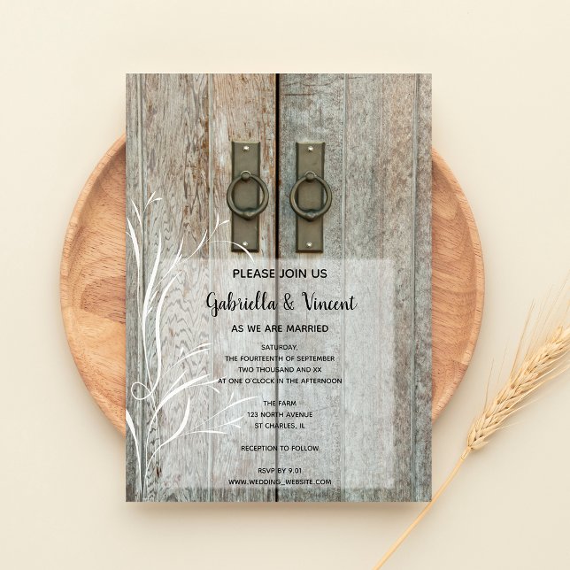 Double Barn Doors Country Farm Wedding Invitation (Creator Uploaded)