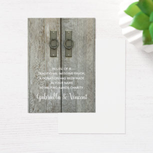Double Barn Doors Country Wedding Charity Favour