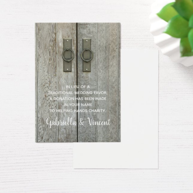 Double Barn Doors Country Wedding Charity Favour (Desk)