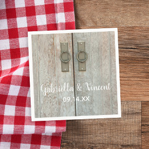 Double Barn Doors Country Wedding Napkin