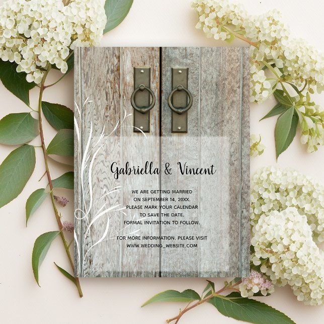 Double Barn Doors Country Wedding Save the Date Magnetic Invitation (Creator Uploaded)
