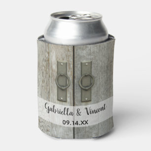 Double Barn Doors Farm Wedding Favour Can Cooler