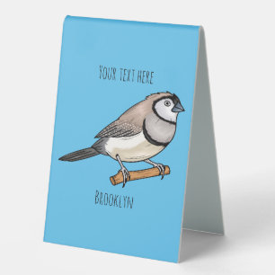 Double-barred finch bird cartoon illustration