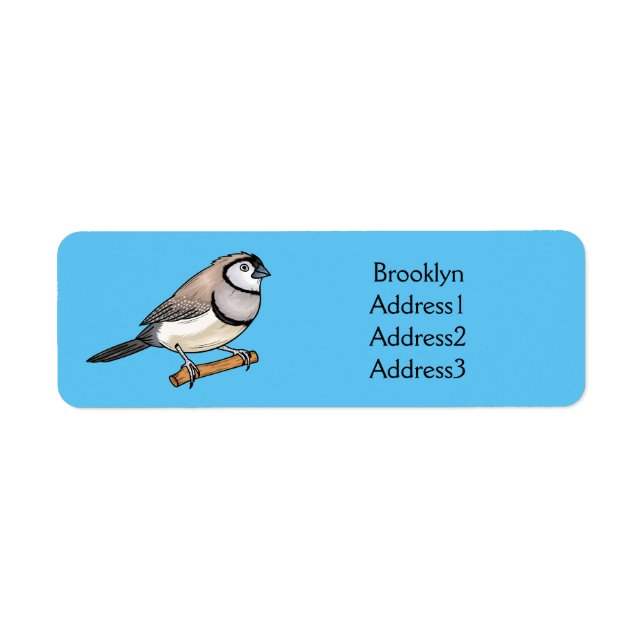 Double-barred finch bird cartoon illustration  (Front)