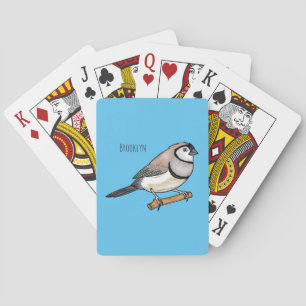 Double-barred finch bird cartoon illustration playing cards