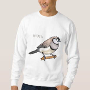 Double-barred finch bird cartoon illustration sweatshirt