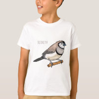 Double-barred finch bird cartoon illustration