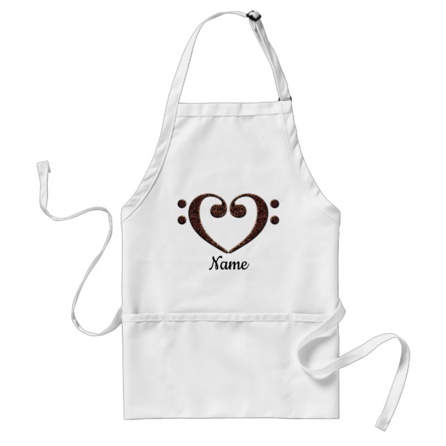 Double Bass Clef Heart for Music Lovers Customised Standard Apron (Front)