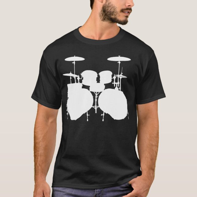 Double Bass Drumset - Dark T-Shirt (Front)