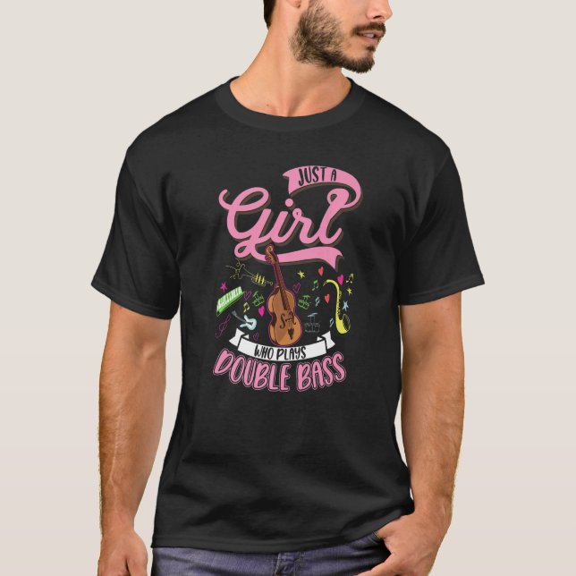 Double Bass Girl Double Bass Player Contrabassist  T-Shirt (Front)