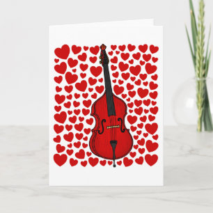 Double Bass Hearts Valentines Anniversary Card