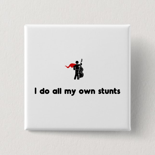 Double Bass Hero 15 Cm Square Badge (Front)
