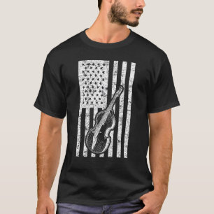 Double Bass Instrument US Flag Double Bass T-Shirt