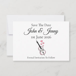 Double Bass Musician Wedding Save The Date