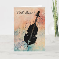 Double Bass Performance Congratulations Watercolor