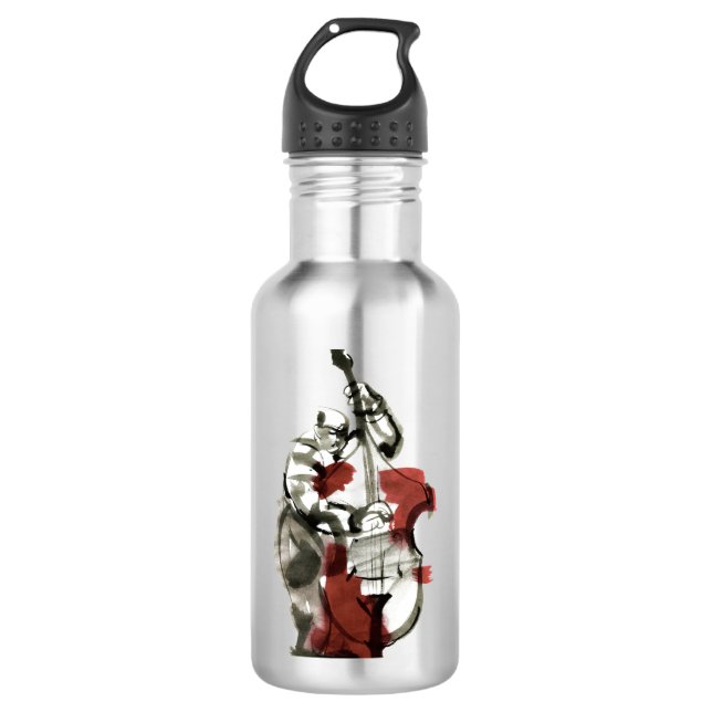 Double bass player 710 ml water bottle (Front)