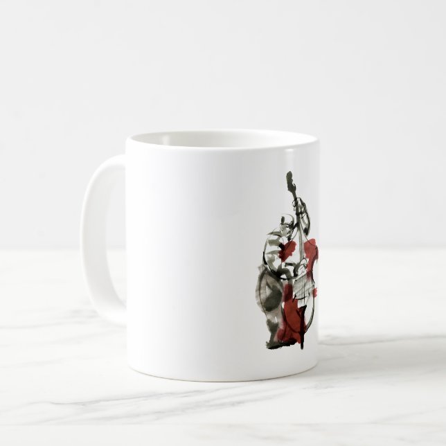 Double bass player coffee mug (Front Left)