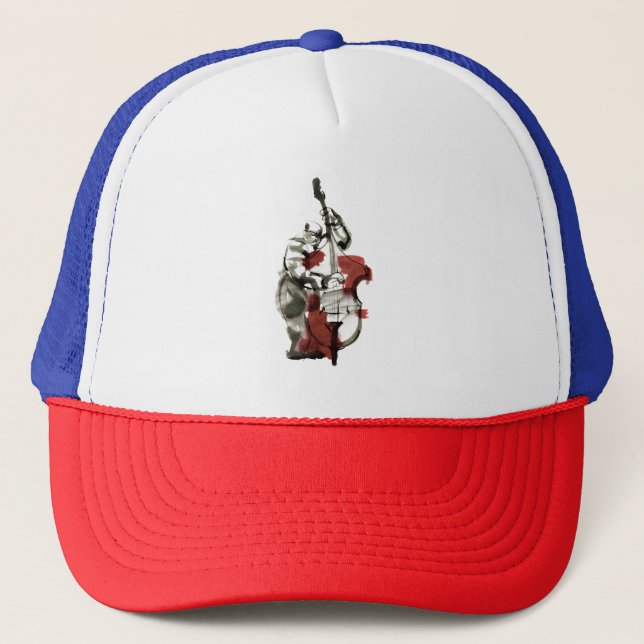 Double bass player trucker hat (Front)