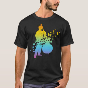 Double Bass Player With Butterflies  Double Bass T-Shirt