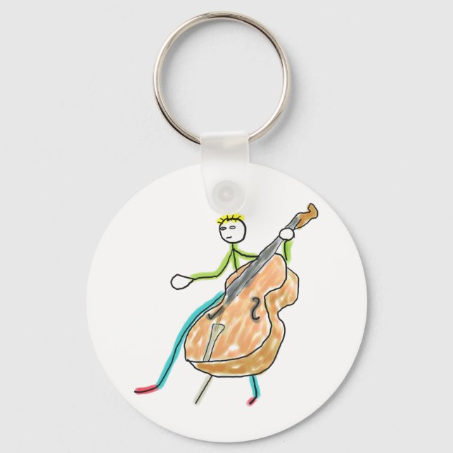 Double Bass Stickman Key Ring (Front)