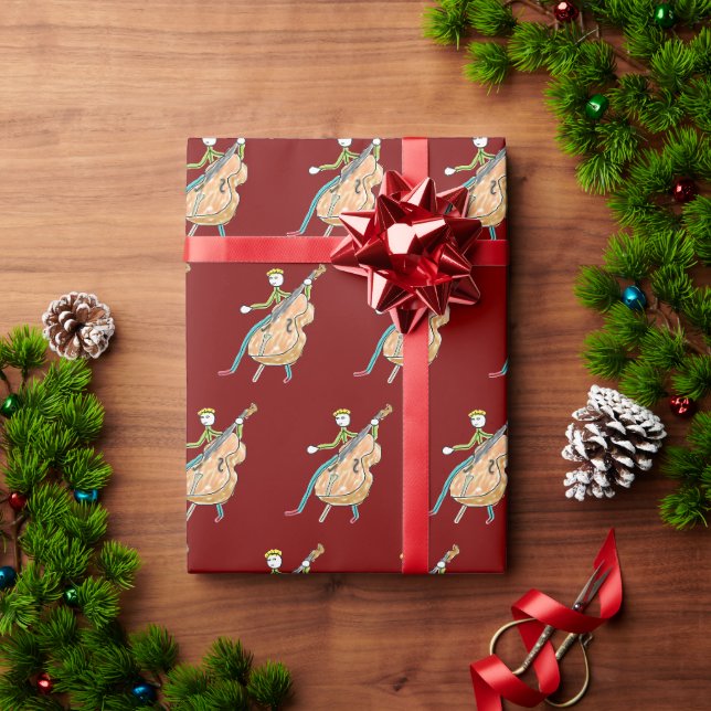 Double Bass Stickman Wrapping Paper (Holiday Gift)