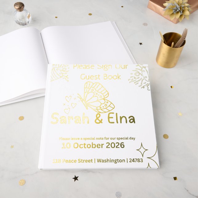 Double Birthday Celebration  Guest Book (Front Open)
