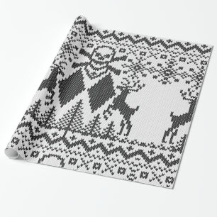 Double Black Diamond Crossbones Extreme Knit Wrapping Paper