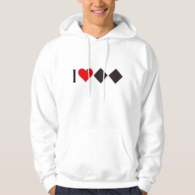 DOUBLE BLACK DIAMOND SKIER 'I HEART' HOODIE (Front)