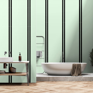 Double Black Stripes On Pale Green Wallpaper