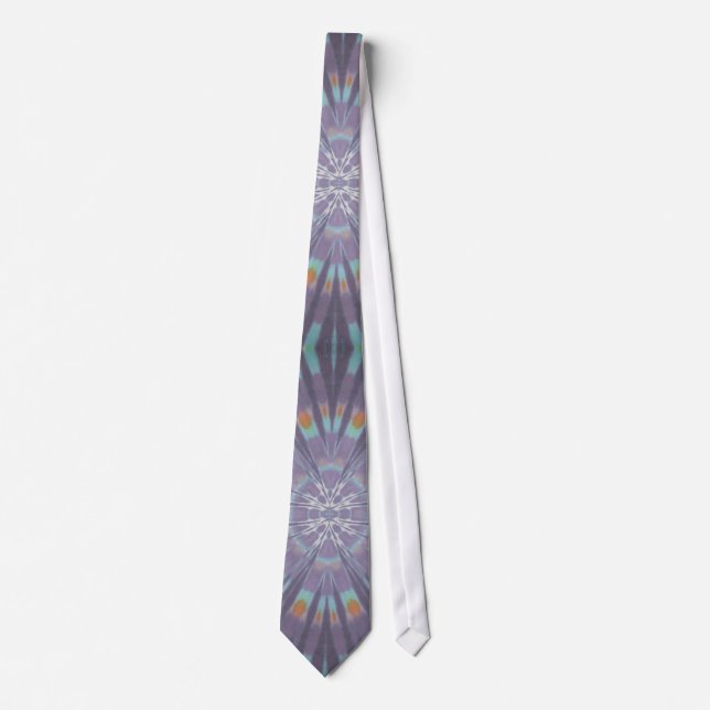 Double Black Tie Dye Swirls Necktie (Front)