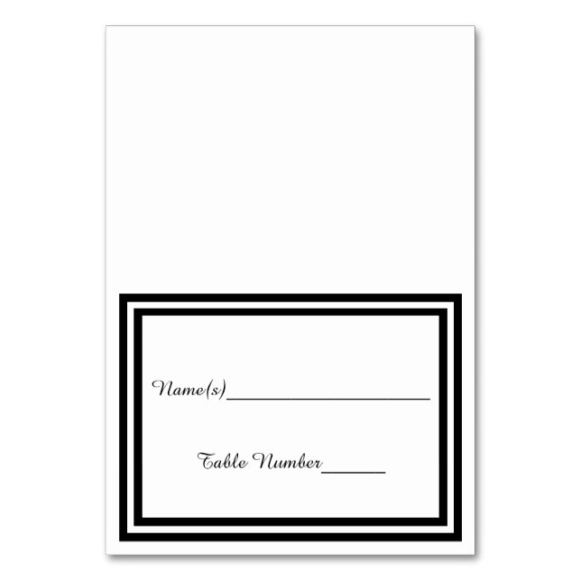 Double Black Trim - Escort Card (Front)