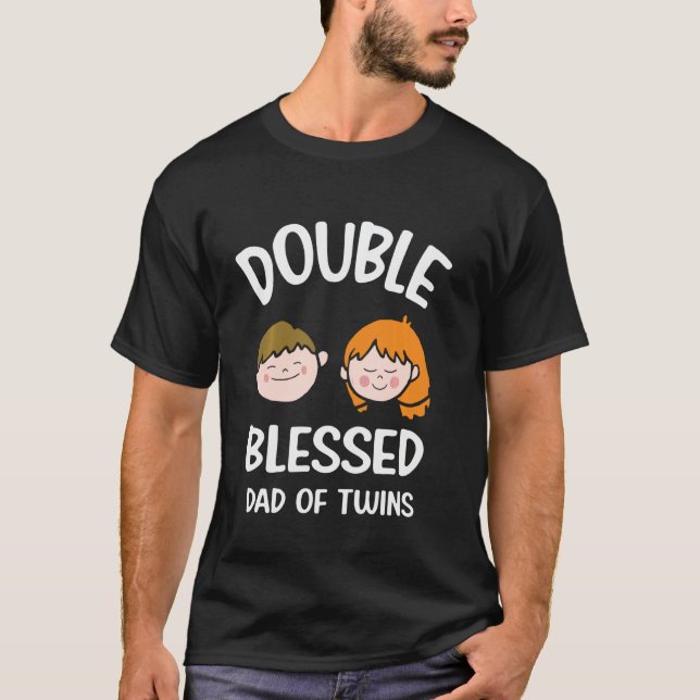 Double Blessed dad of Twins Long Sleeve T-Shirt (Front)