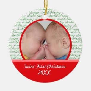 Double Blessing Twins' First Christmas Ornament