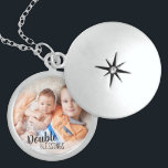 Double Blessings Siblings Photo Gift for Mum Locket Necklace<br><div class="desc">A special photo locket for mum on the birth of her 2nd baby, lettered with "double blessings". The template is set up for you to add your own photo of the whole family or just of the siblings together for example. If you have any problems with placement, try cropping your...</div>