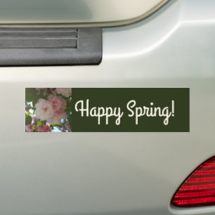 Double Blossoming Cherry Tree I Spring Floral Bumper Sticker