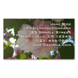Double Blossoming Cherry Tree I Spring Floral Magnetic Business Card