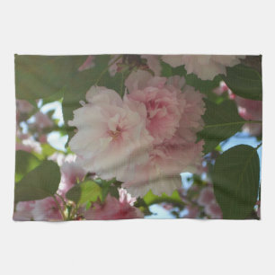 Double Blossoming Cherry Tree I Spring Floral Tea Towel